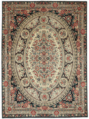 Vamave Lacivert Bej Halı Çiçek Desenli Uşak Dokuma 272x378 cm