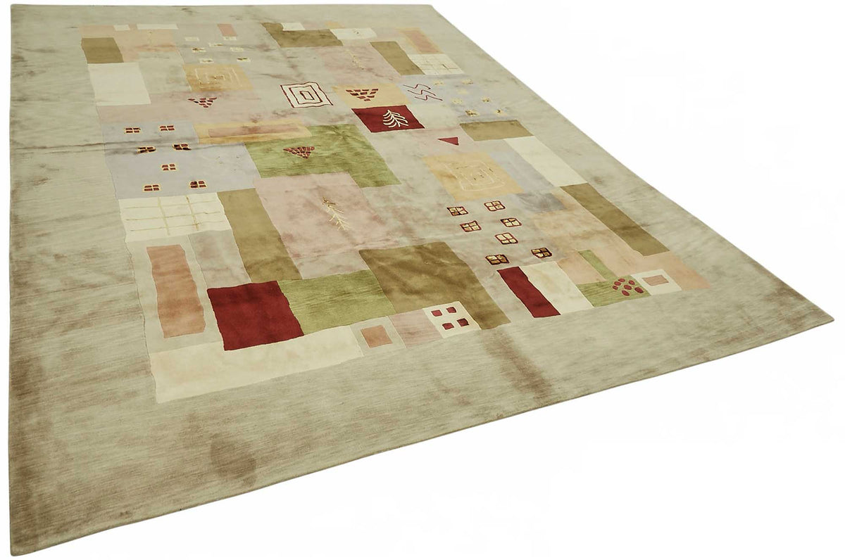 Vamave Çok Renkli Halı: Modern Geometrik Desenli Uşak Dokuma 268x356 cm – genel görünüm