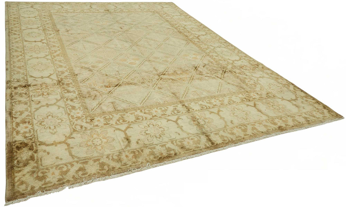 Vamave Kahverengi Halı 6 m2 Geometrik Desenli Vintage Uşak 303x414 cm – genel görünüm