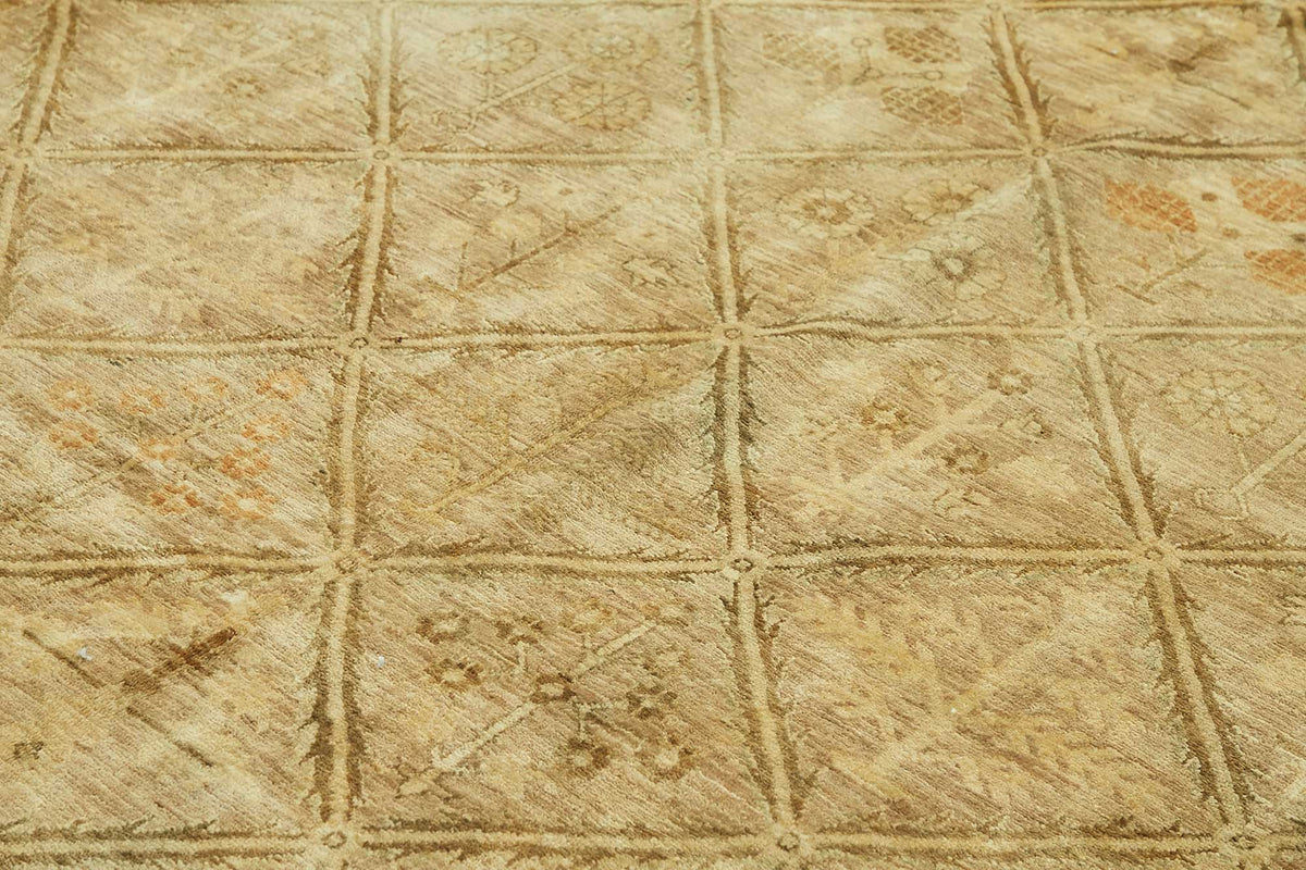 Vamave Kahverengi Halı 6 m2 Geometrik Desenli Vintage Uşak 303x414 cm – mekânda kullanım
