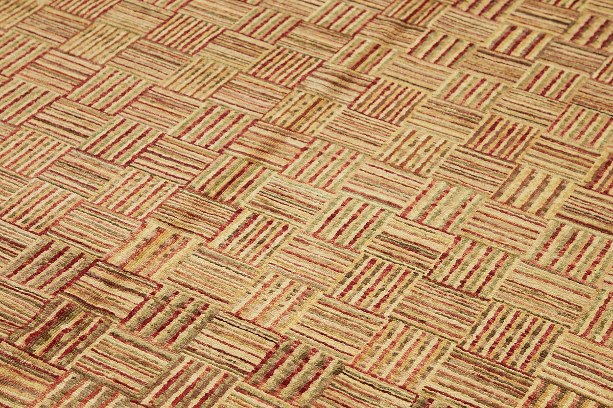 Vamave Uşak Halısı Bordo Bej Geometrik Desenli 273x368 cm 49170 – mekânda kullanım