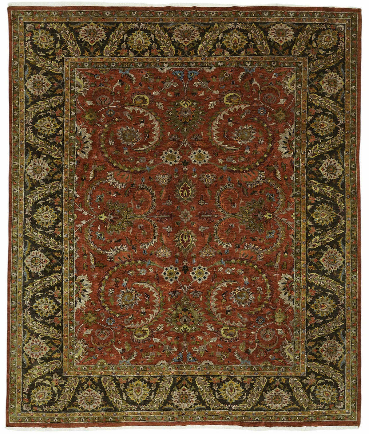Vamave Kırmızı Çiçek Desenli Uşak El Dokuma Halı 285x344 cm