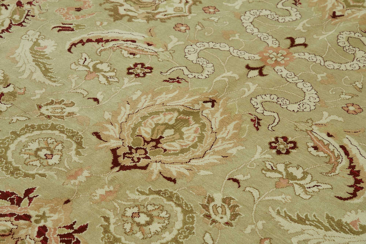 Vamave Madalyon Desenli Bej Kahverengi Uşak El Dokuma Halı 274x375 cm – mekânda kullanım