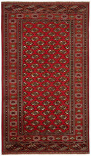 Vamave Uşak Kırmızı Geometrik Desenli El Dokuma Halı 245x413 cm 49174