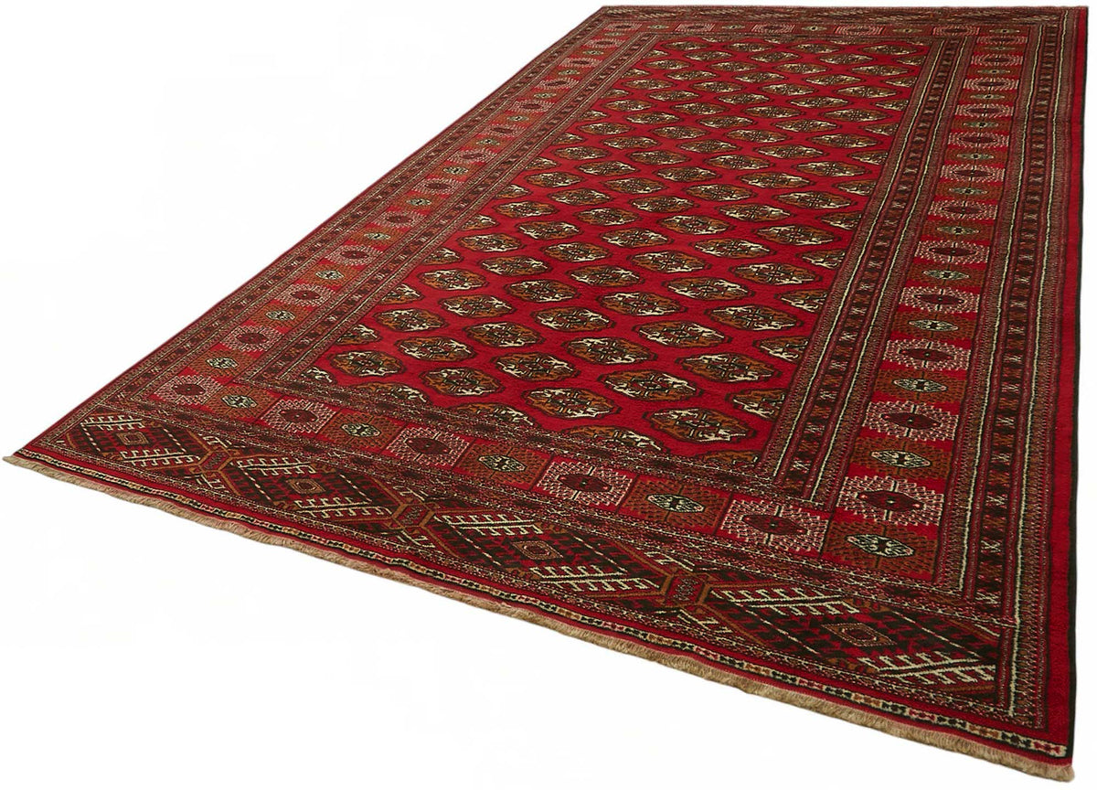 Vamave Uşak Kırmızı Geometrik Desenli El Dokuma Halı 245x413 cm 49174 – doku yakın çekim