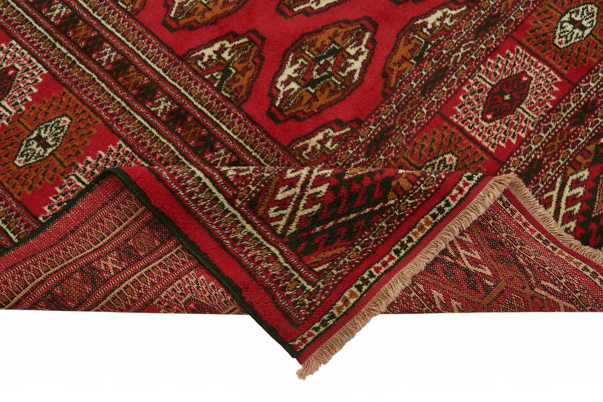 Vamave Uşak Kırmızı Geometrik Desenli El Dokuma Halı 245x413 cm 49174 – kenar detayı