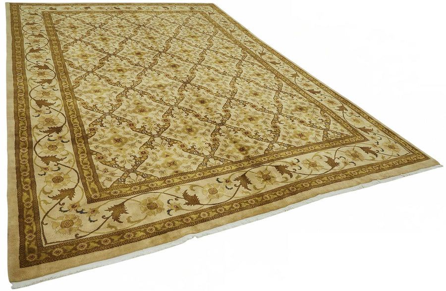 Vamave Bej Kahverengi Geometrik Klasik Uşak El Dokuma Halı 286x411 cm – genel görünüm
