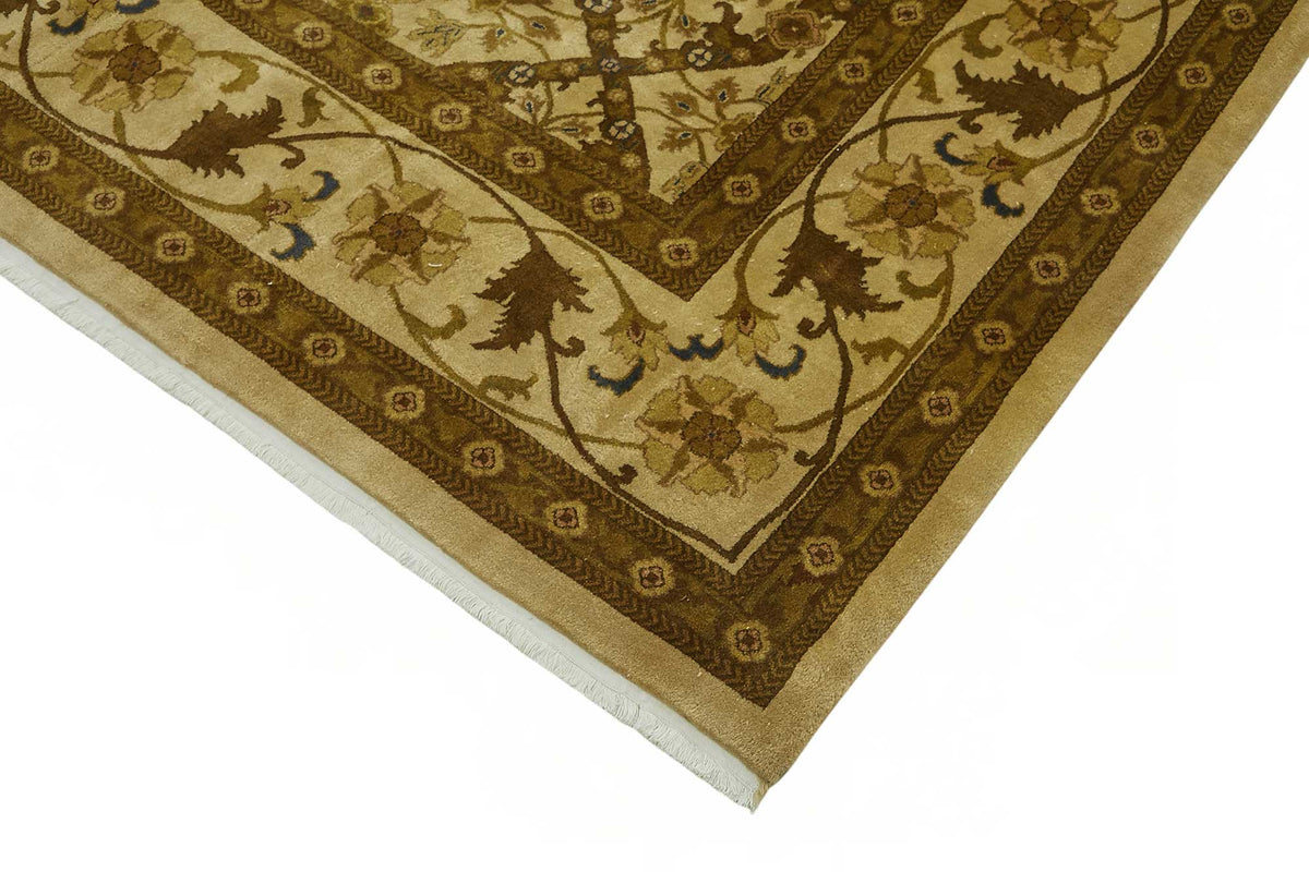 Vamave Bej Kahverengi Geometrik Klasik Uşak El Dokuma Halı 286x411 cm – detay görünümü