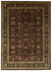Vamave Bordo Çiçek Desenli Yün Uşak Halısı 301x427 cm 49176