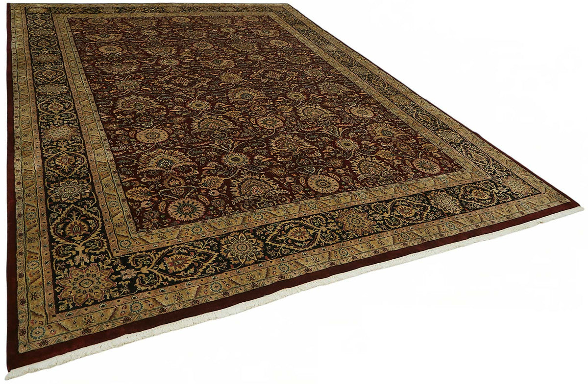 Vamave Bordo Çiçek Desenli Yün Uşak Halısı 301x427 cm 49176 – genel görünüm