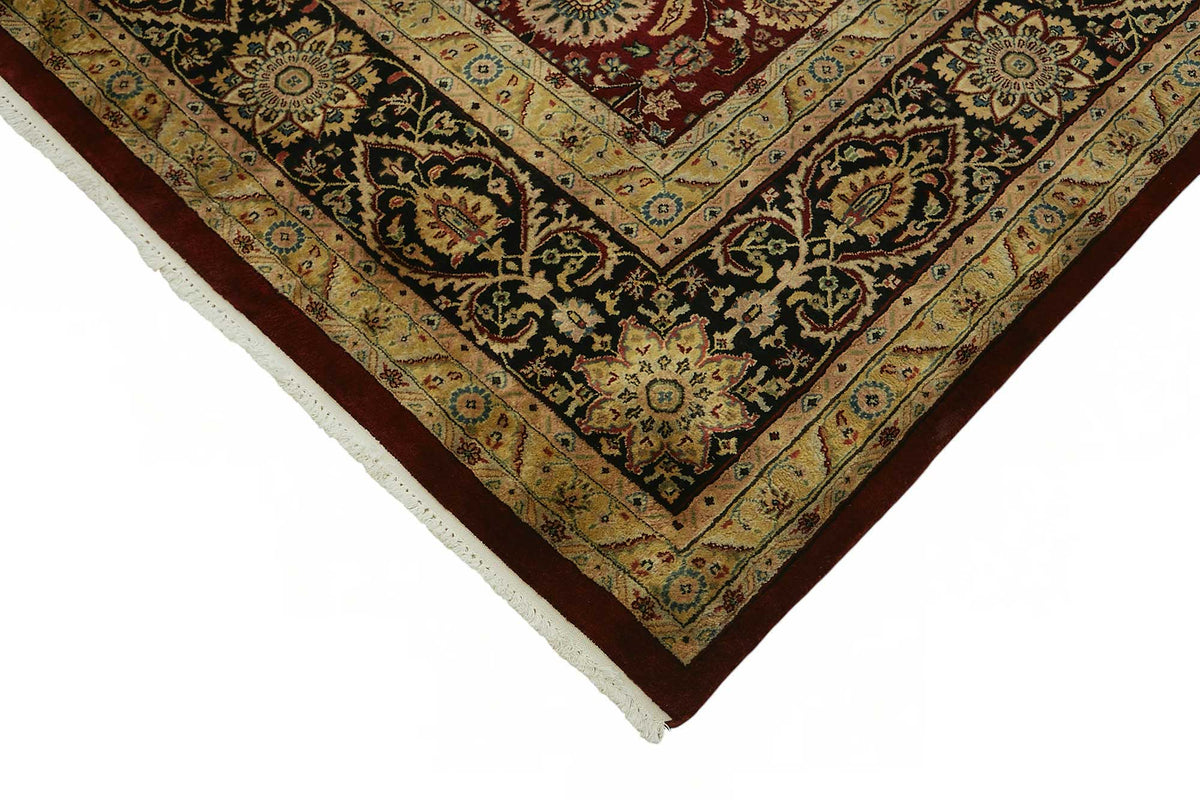 Vamave Bordo Çiçek Desenli Yün Uşak Halısı 301x427 cm 49176 – detay görünümü