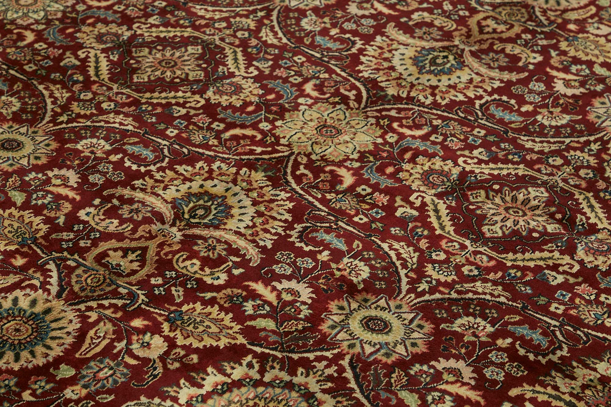 Vamave Bordo Çiçek Desenli Yün Uşak Halısı 301x427 cm 49176 – mekânda kullanım