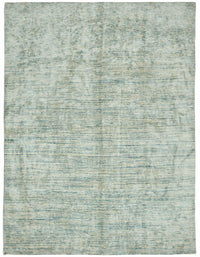 Vamave Abstract Pattern Blue and Beige Ushak Rug 332x443 cm