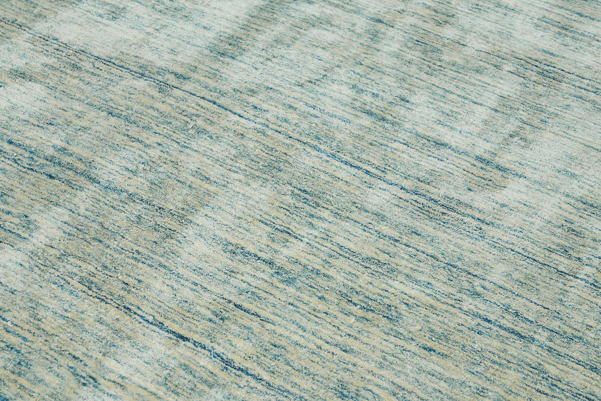 Vamave Soyut Desenli Mavi ve Bej Uşak Halısı 332x443 cm – mekânda kullanım
