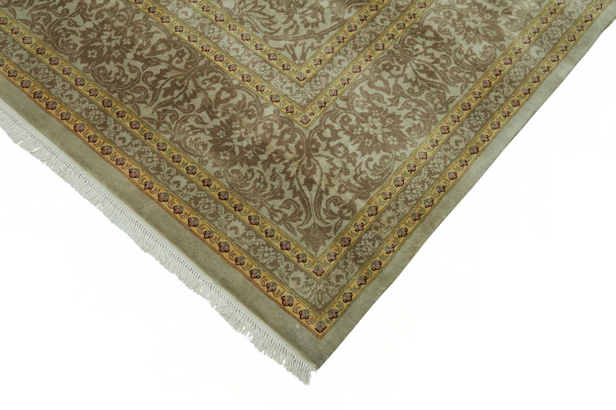 Vamave Bej Kahverengi Çiçek Desenli Uşak El Dokuma Halı 280x360 cm – detay görünümü