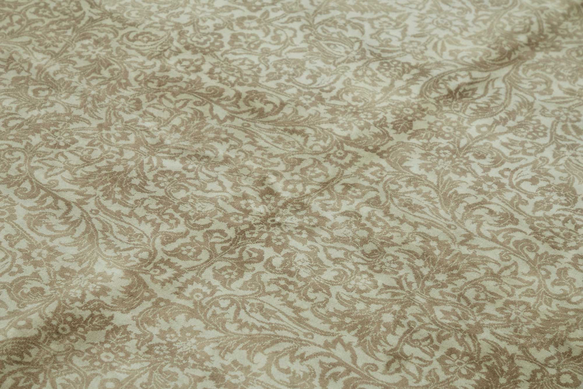 Vamave Bej Kahverengi Çiçek Desenli Uşak El Dokuma Halı 280x360 cm – mekânda kullanım