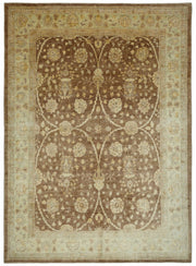 Vamave Açık Kahverengi Çiçek Desenli Yün Uşak Halısı 267x370 cm