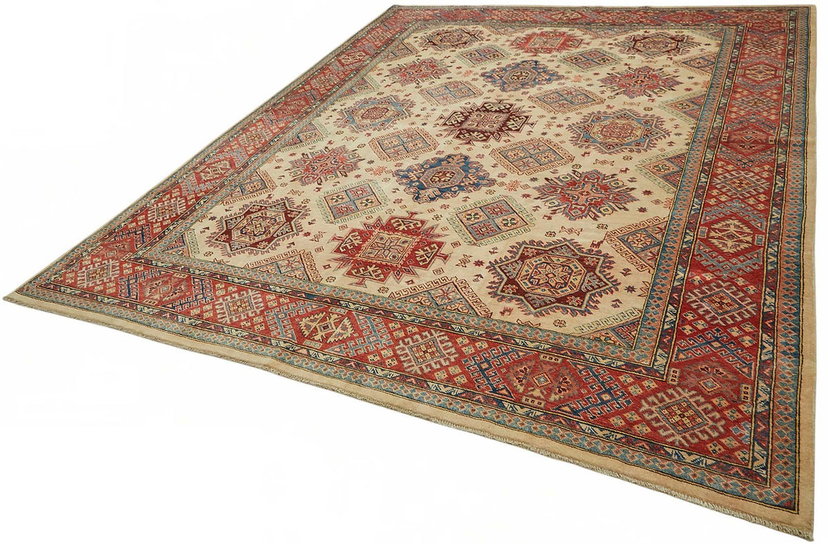 Vamave Madalyon Desenli Kırmızı Dokuma Uşak Halısı 273x342 cm – doku yakın çekim
