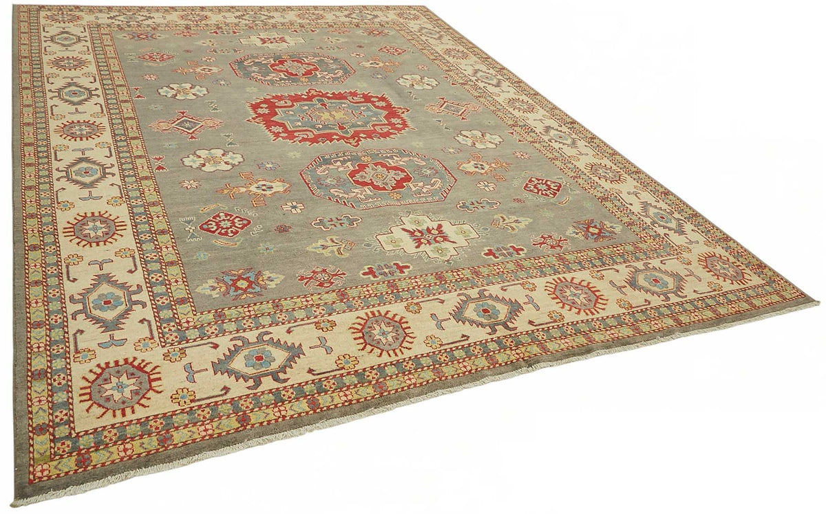 Vamave Geometrik Desenli Gri ve Krem Uşak Halı 277x362 cm 49193 – genel görünüm