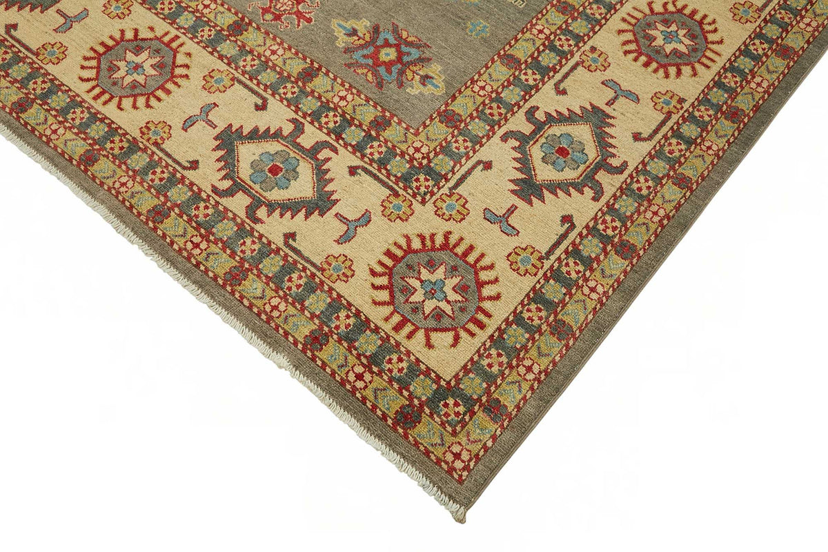 Vamave Geometrik Desenli Gri ve Krem Uşak Halı 277x362 cm 49193 – detay görünümü