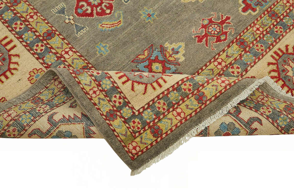 Vamave Geometrik Desenli Gri ve Krem Uşak Halı 277x362 cm 49193 – kenar detayı