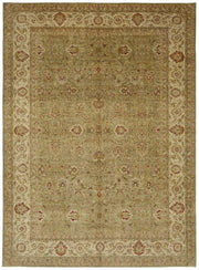 Vamave Çiçek Desenli Bej ve Yeşil Uşak Halısı 300x406 cm 49197
