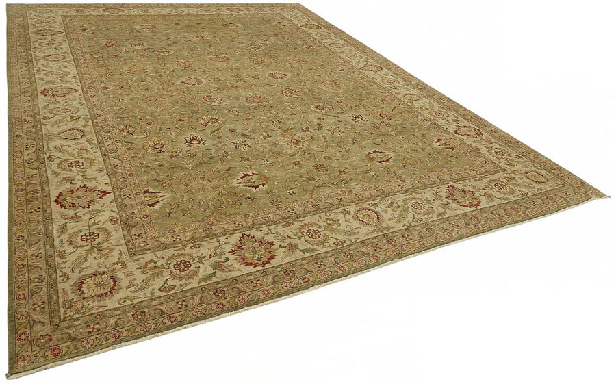 Vamave Çiçek Desenli Bej ve Yeşil Uşak Halısı 300x406 cm 49197 – genel görünüm