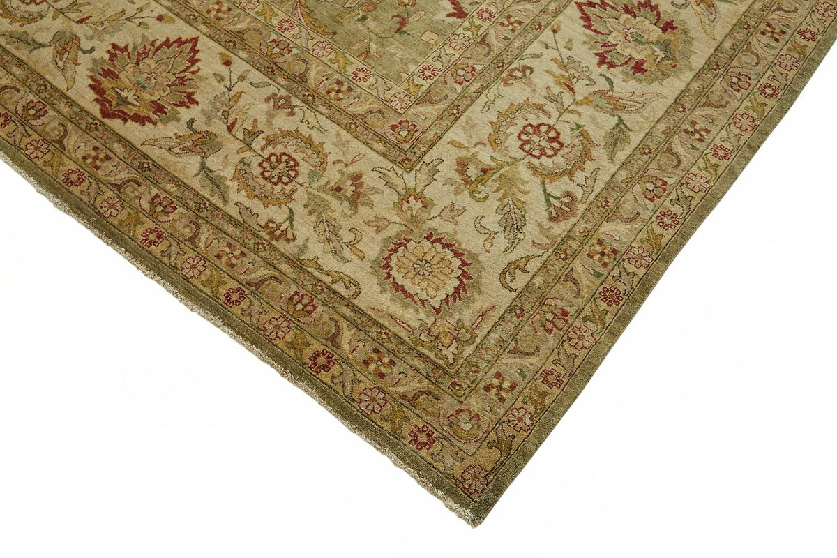 Vamave Çiçek Desenli Bej ve Yeşil Uşak Halısı 300x406 cm 49197 – detay görünümü