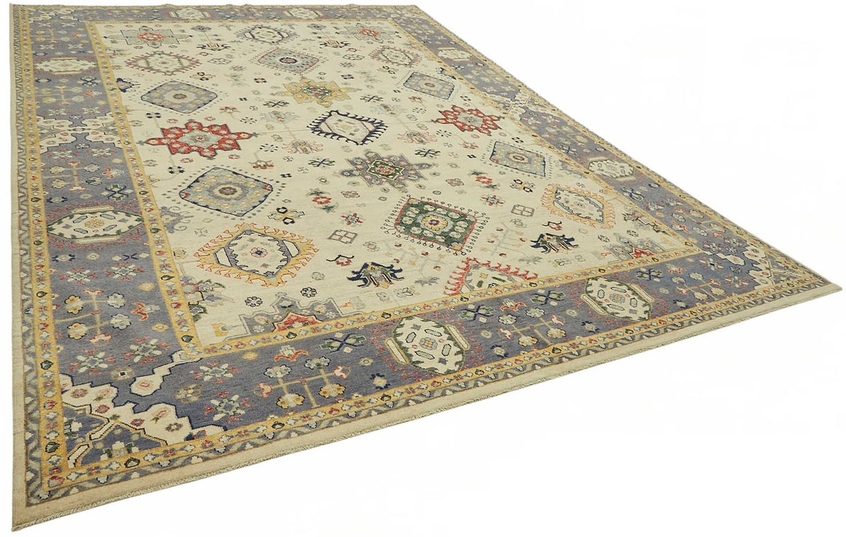Vamave Krem Halı El Dokuma Uşak Geometrik Desenli 298x408 cm – genel görünüm