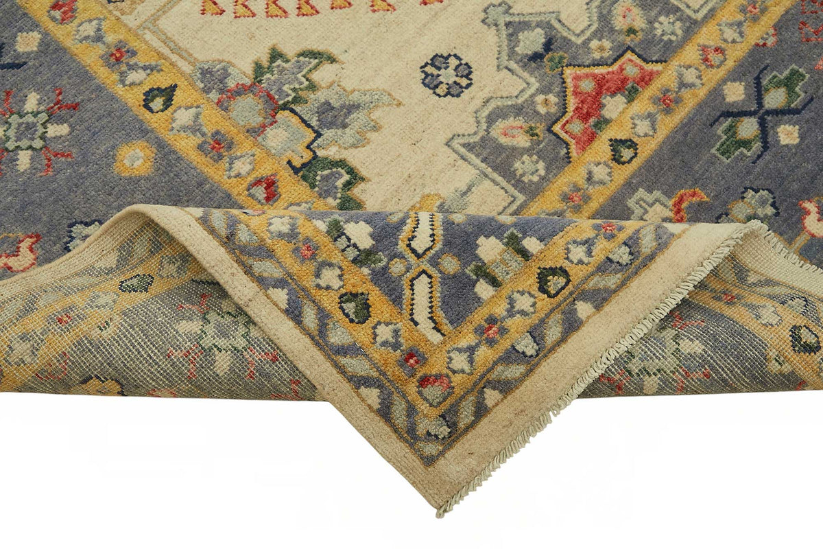 Vamave Krem Halı El Dokuma Uşak Geometrik Desenli 298x408 cm – kenar detayı