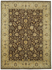 Vamave Çiçek Desenli Kahverengi Vintage Uşak Halısı 278x374 cm
