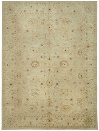 Vamave Floral Pattern Beige Vintage Ushak Rug 309x418 cm