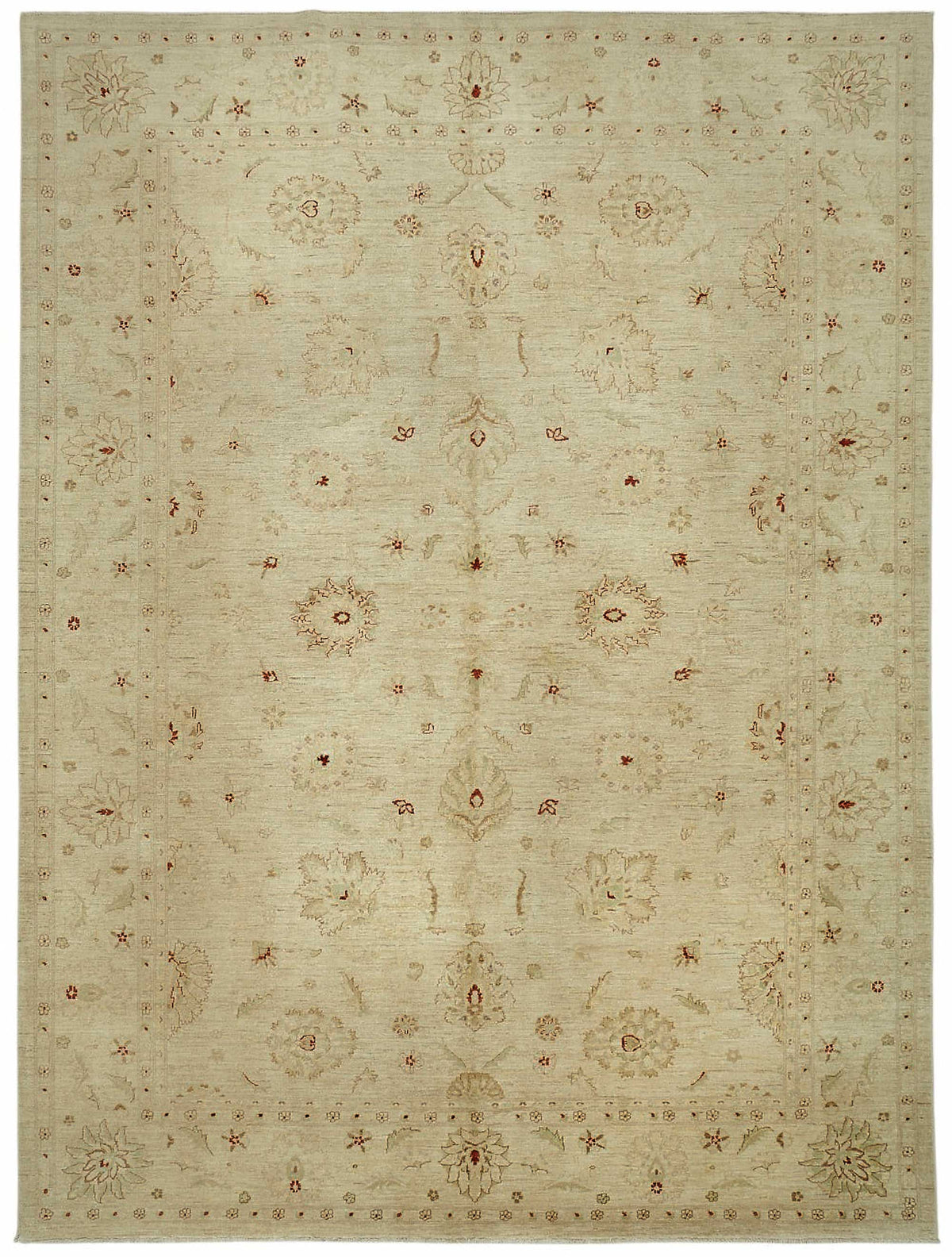 Vamave Çiçek Desenli Bej Rengi Vintage Uşak Halı 309x418 cm