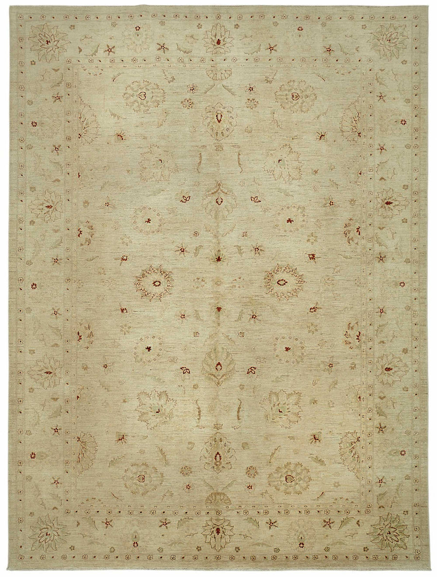 Vamave Çiçek Desenli Bej Rengi Vintage Uşak Halı 309x418 cm