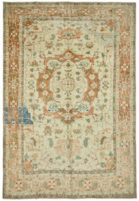 Vamave Madalyon Desenli Bej Uşak Halısı 274x397 cm - Düz Bej Halı