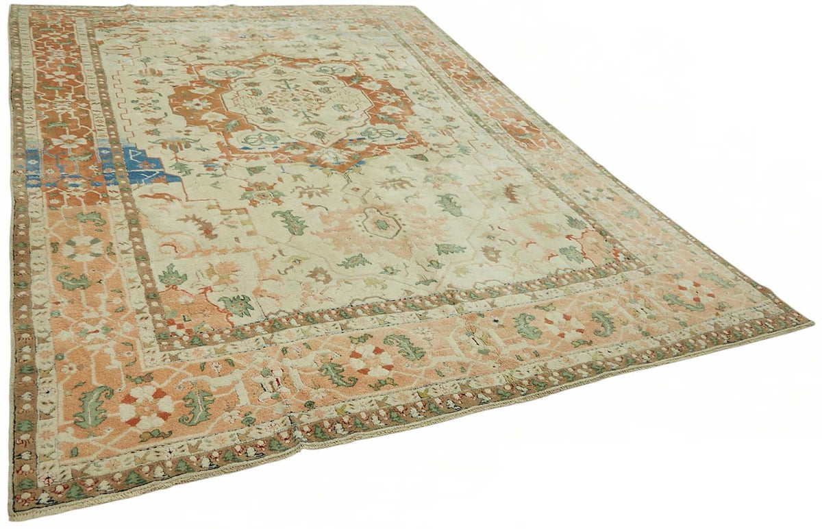 Vamave Madalyon Desenli Bej Uşak Halısı 274x397 cm - Düz Bej Halı – genel görünüm