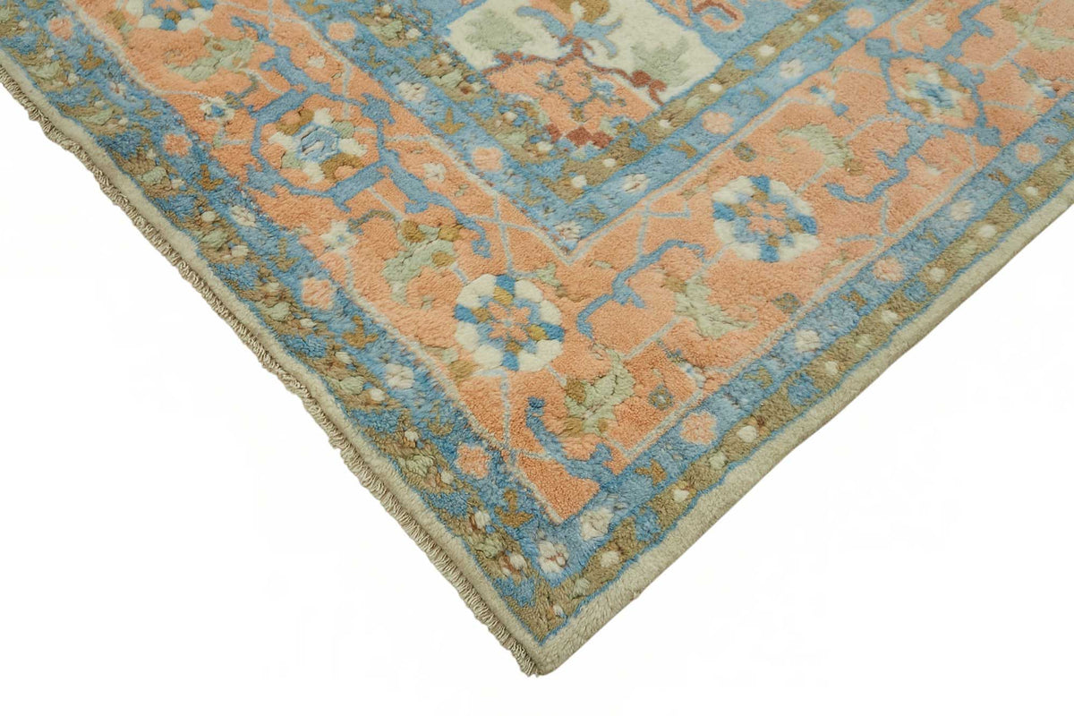 Vamave Somon ve Açık Mavi Madalyon Desenli Uşak Halısı 275x348 cm – detay görünümü