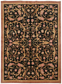 Vamave Siyah Bej Halı Vintage Uşak El Dokuması 262x360 cm