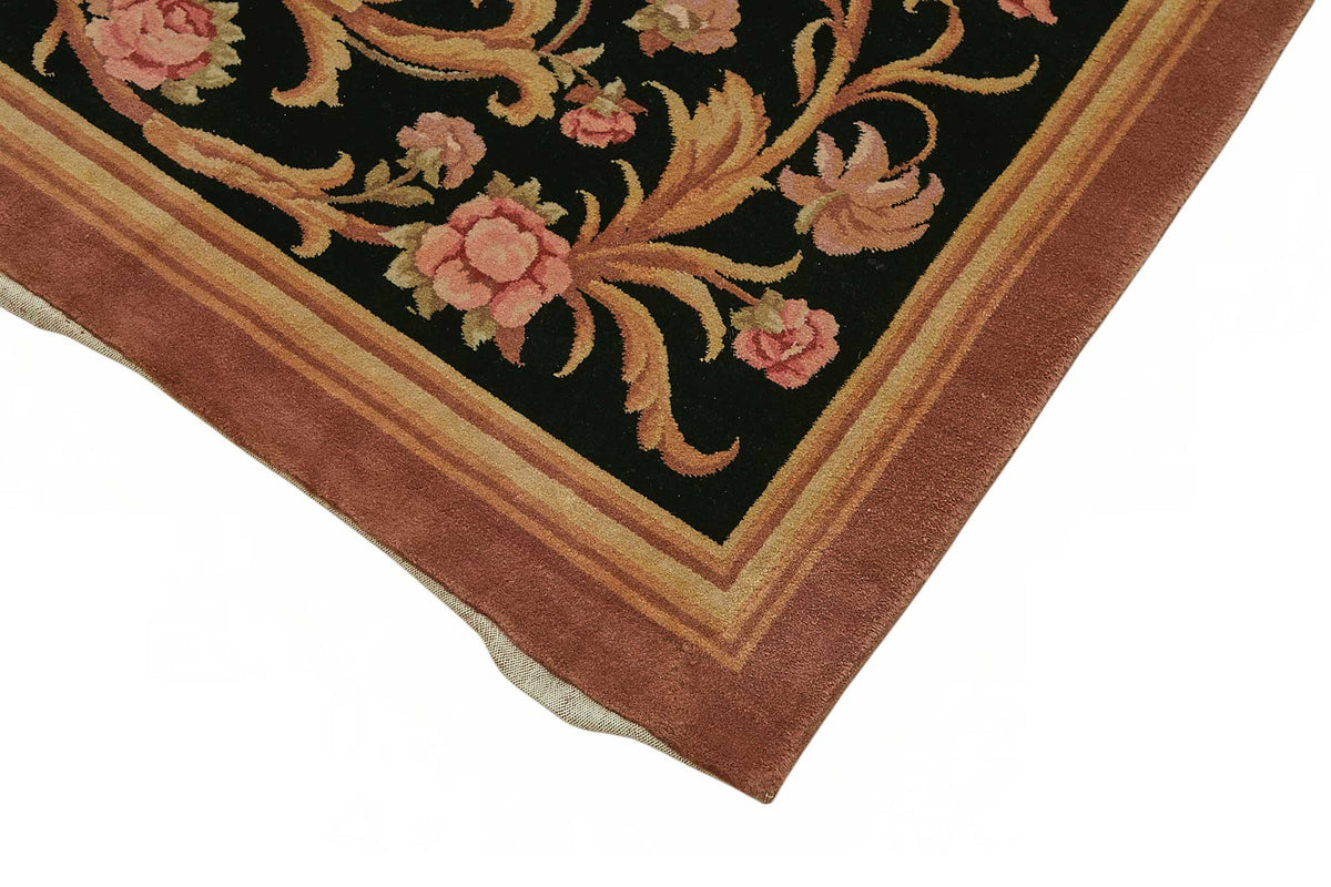 Vamave Siyah Bej Halı Vintage Uşak El Dokuması 262x360 cm – detay görünümü