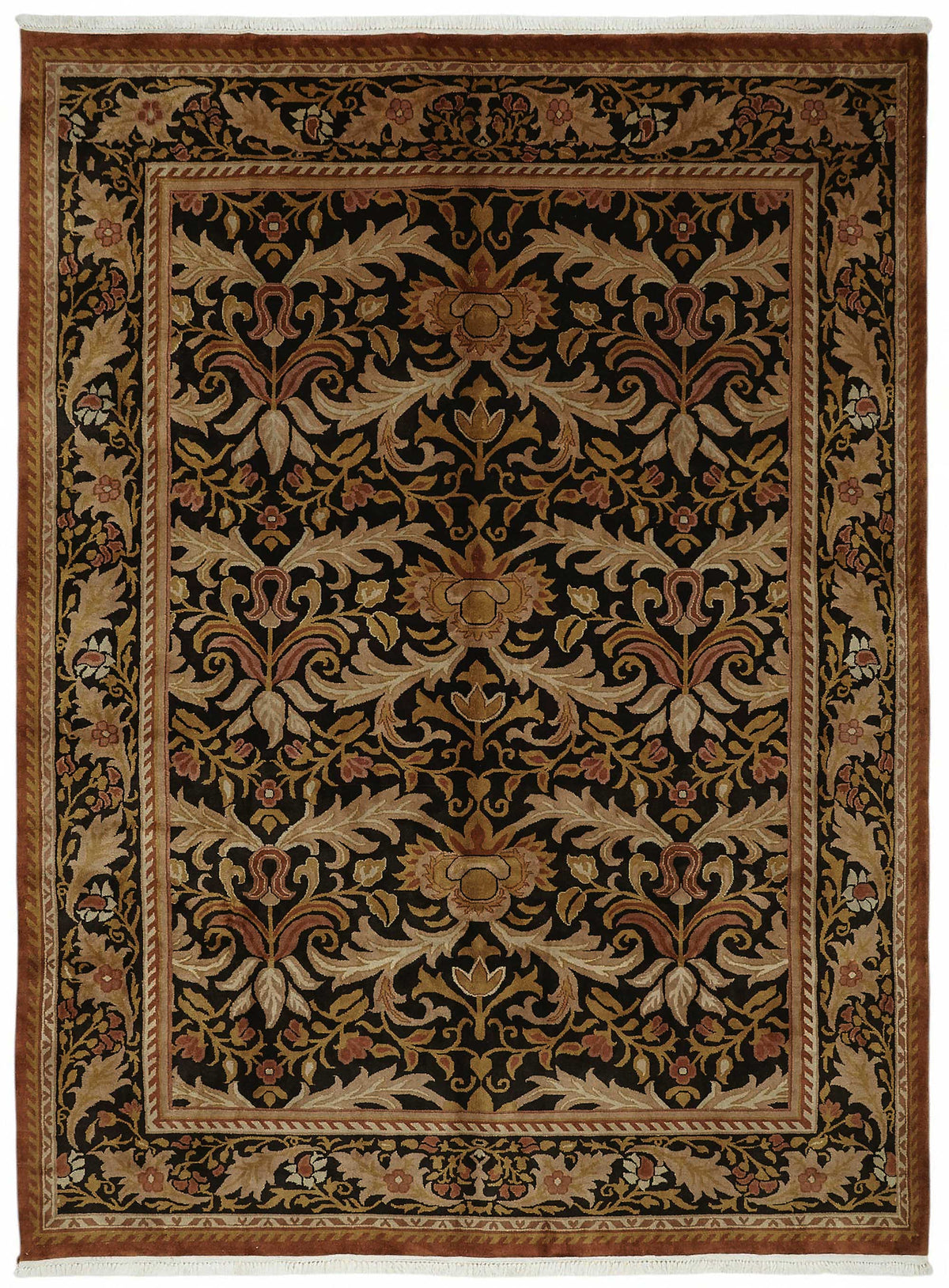 Vamave Klasik Madalyon Desenli Siyah Gold Uşak Halı 268x360 cm 49211