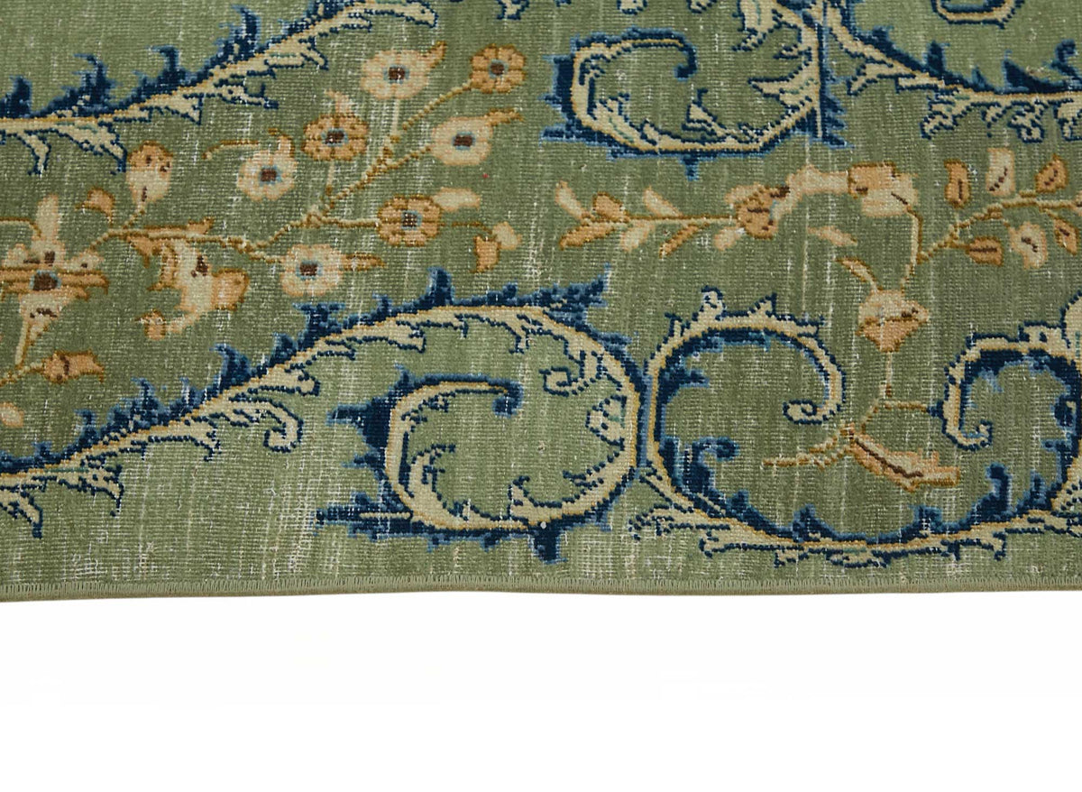 Zelko Madalyon Desenli Overdyed Yeşil Halı 244x350 cm – farklı açı
