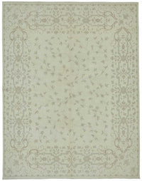 Rusvo Vintage Bej Gri Çiçekli El Dokuma Halı 242x305 cm 49217
