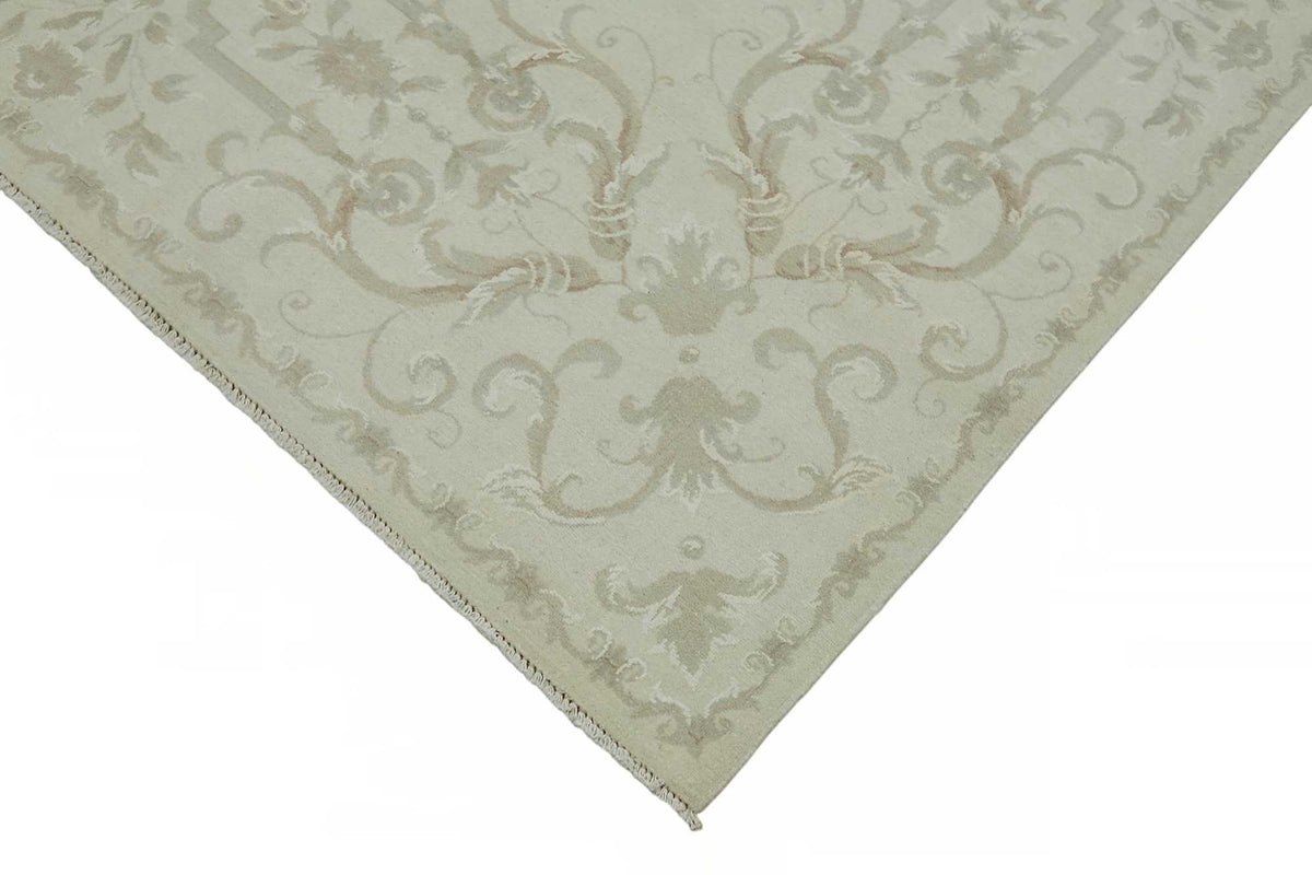 Rusvo Vintage Bej Gri Çiçekli El Dokuma Halı 242x305 cm 49217 – detay görünümü