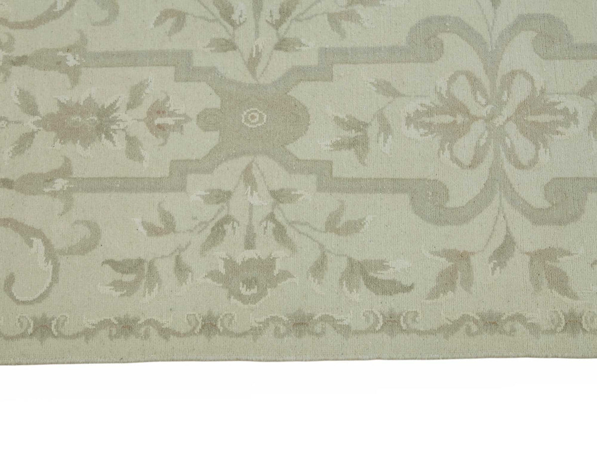 Rusvo Vintage Bej Gri Çiçekli El Dokuma Halı 242x305 cm 49217 – farklı açı