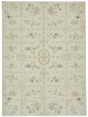 Rusvo Krem Bej Halı: Çiçek Desenli Vintage El Dokuma 258x358 cm 49219