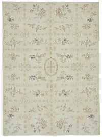 Rusvo Krem Bej Halı: Çiçek Desenli Vintage El Dokuma 258x358 cm 49219