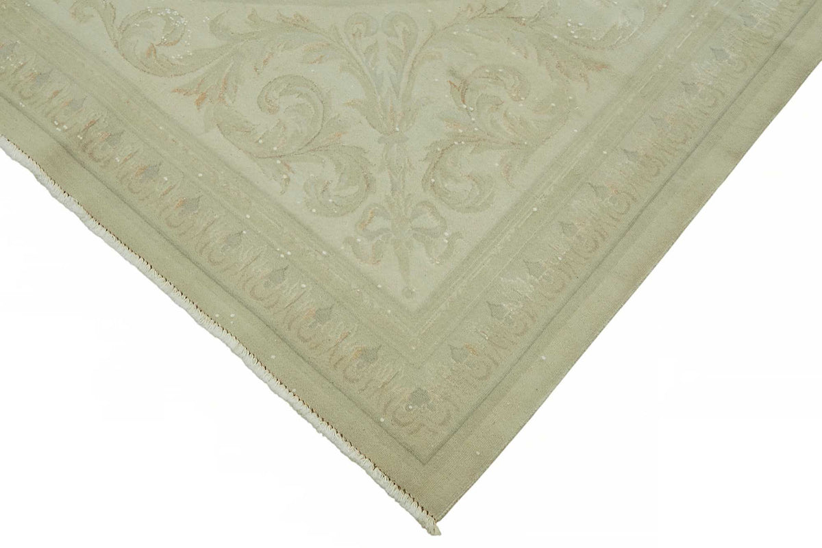 Rusvo Krem Bej Halı: Bordürlü Vintage El Dokuma 258x341 cm 49220 – detay görünümü