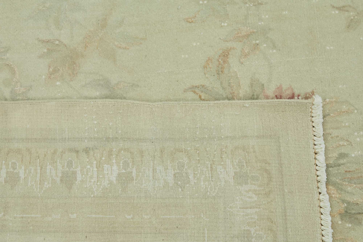 Rusvo Krem Bej Halı: Bordürlü Vintage El Dokuma 258x341 cm 49220 – arka yüz görünümü