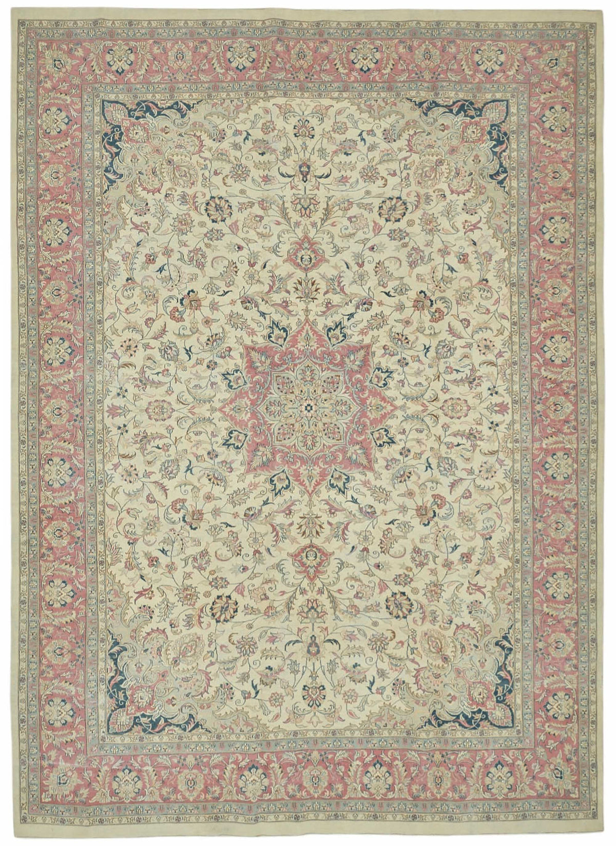 Rusvo Pembe Vintage Halı Klasik Madalyon Desenli 301x420 cm 49222