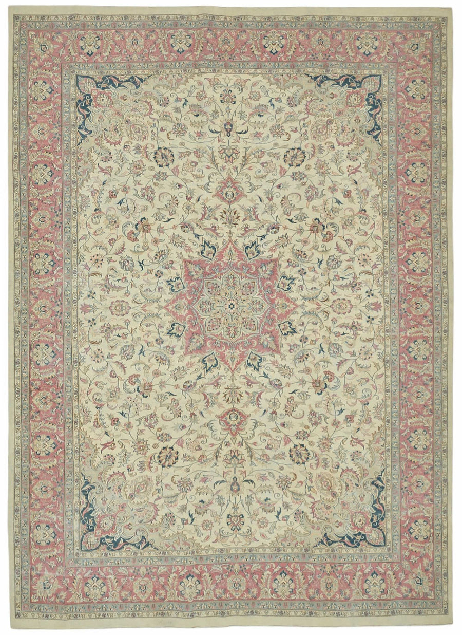 Rusvo Pembe Vintage Halı Klasik Madalyon Desenli 301x420 cm 49222